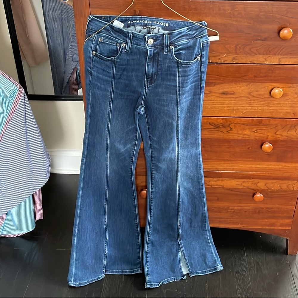American size 4 stretch regular length flare jeans